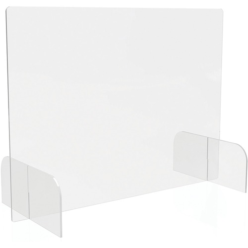 Lorell Sneeze Guard, Countertop, 31" x 14" x 23", 3/16" Acrylic, Clear, Freestanding