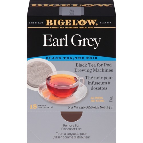 Bigelow Tea Pods, Earl Grey Black Tea, 1.9 oz, for Pod Brewers, 18/Box
