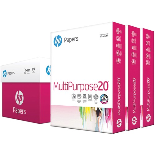 HP Papers, Copy & Multipurpose Paper, MultiPurpose20, 8.5" x 11", 500 Sheets/Ream, 20 lb, 96 Brightness, White, ColorLok, 3/CT