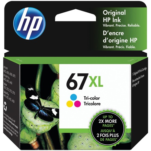 HP 67XL (3YM58AN) Original Ink Cartridge, Tri-Color, High Yield 200 Pages, for ENVY 6000 Series
