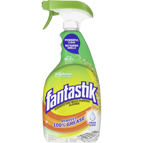 Fantastik All-Purpose Disinfectant Spray, 32 fl oz (1 qt), Fresh Scent, Deodorizing, Green