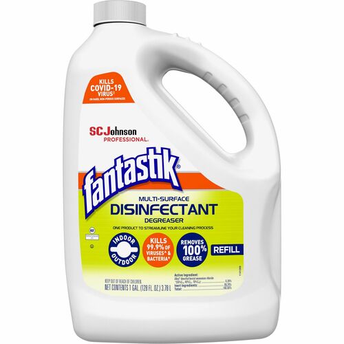 Fantastik Disinfectant Degreaser Spray, Multi-Surface, 128 fl oz (4 qt), Fresh Scent, Rinse-Free