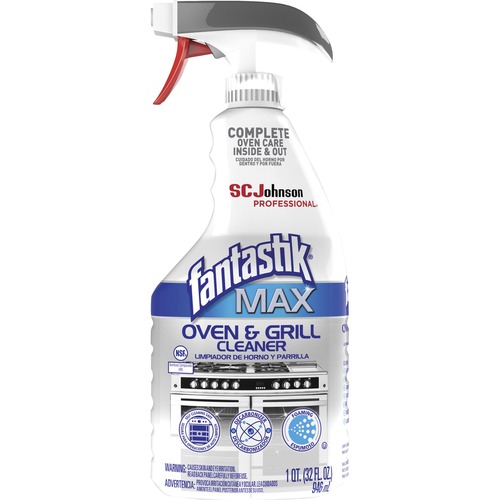 Fantastik Max Oven Cleaner, Commercial Foodservice, 32 fl oz Foam Spray, Heavy-Duty Non-Corrosive, White, 8/CT