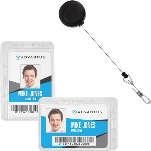 Advantus Antimicrobial ID & Security Pack - Horizontal/Vertical - Multicolor - 20 / Pack