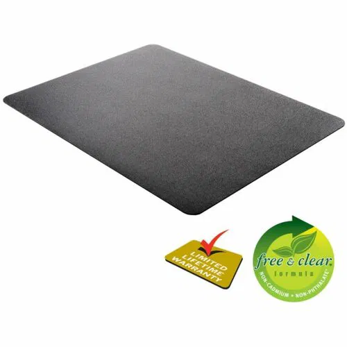 Deflecto Chair Mat, Rectangular, Medium-Pile Carpet, 36 in W x 48 in D, 0.060 in Thick, Vinyl, Black