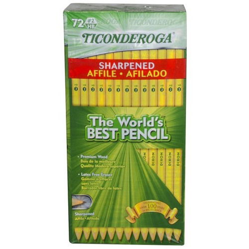 Dixon Ticonderoga #2 Pre-sharpened Pencils, 0.7 mm, Yellow, Pack Of 72 Pencils - 0.7 mm Graphite Lead - #2 - Yellow Barrel - 72 / Pack