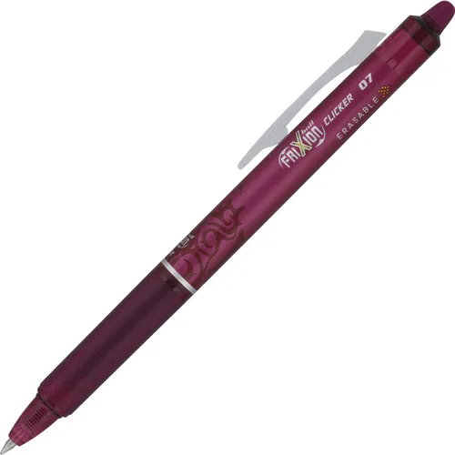 FriXion, Erasable Gel Pen, 0.7 mm Point, Burgundy Water-Based Ink, Retractable, Translucent Barrel, Visible Ink Supply, 12/PK