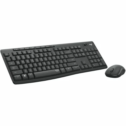 Logitech MK295 Silent Wireless Combo - USB Wireless Wi-Fi/RF - Graphite - USB Wireless Wi-Fi Mouse - Optical - Graphite - Volume Control, Play/Pause, Internet Key, Mute Hot Key(s) - AA, AAA - Compatible with Computer for Windows, Chrome OS