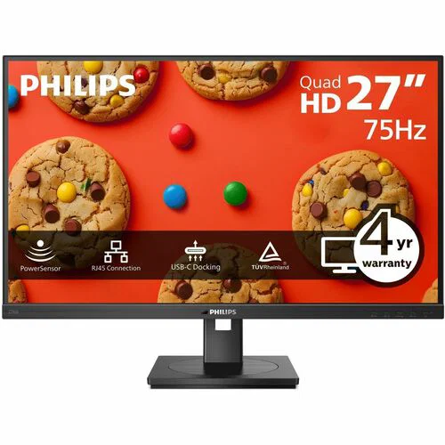 Philips 276B1 27" WQHD WLED LCD Monitor - 16:9 - Textured Black - 27" Class - In-plane Switching (IPS) Technology - 2560 x 1440 - 16.7 Million Colors - 300 Nit - 4 ms - 75 Hz Refresh Rate - HDMI - DisplayPort - USB Hub