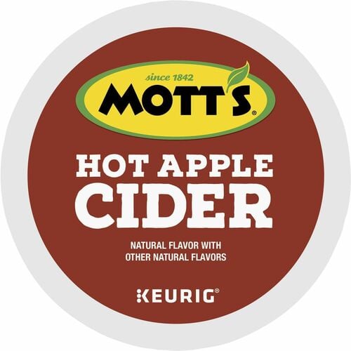 Mott's Hot Apple Cider K-Cup Pods, Caffeine-Free, Vitamin C, for Keurig Brewers, 24/Box