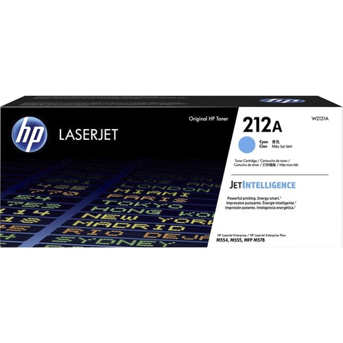 HP 212A, (W2121A) Original Laser Toner Cartridge, Cyan, 4,500 Page Yield, for Color LaserJet Enterprise M554/M555/M578 Series