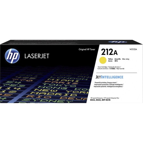HP 212A (W2122A) LaserJet Toner Cartridge, Yellow, 4,500 Page Yield, JetIntelligence, for Color LaserJet Enterprise M554/M555/M578 Series