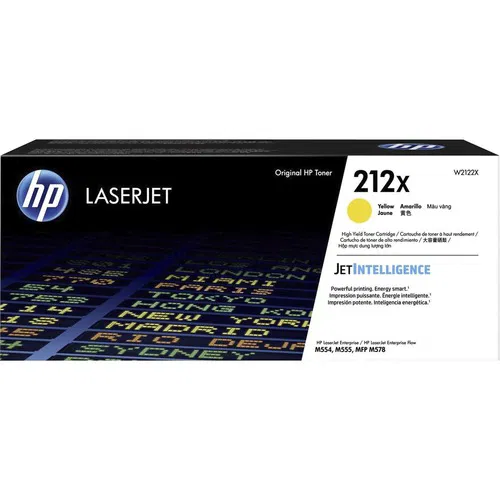 HP 212X, (W2122X) Original High Yield Yellow Laser Toner Cartridge, 10,000 Page Yield, for Color LaserJet Enterprise M554/M555/M578 Series