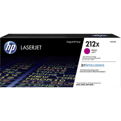 HP 212X (W2123X) Toner Cartridge, Magenta, High Yield, 10,000 Page Yield, for HP Color LaserJet Enterprise M554, M555, M578 Series