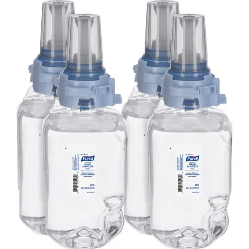 Purell, Hand Sanitizer Foam Refill, 23.67 fl oz Pump Bottle, Clean Scent, Moisturizing, Clear, for ADX-7 Dispenser, 4/CT