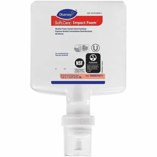 Diversey, Hand Sanitizer Foam Refill, Healthcare, Soft Care, 1.27 qt, 76% Alcohol, Fragrance-Free, for IntelliCare Dispensers, 6/CT