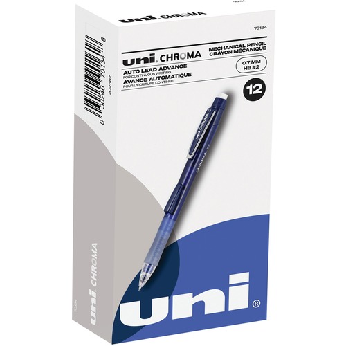 uni® CHROMA Mechanical Pencils - 0.7 mm Black Lead - HB, #2 - Cobalt Blue Barrel - 1 Dozen