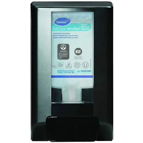Diversey, Liquid/Foam Soap Dispenser, IntelliCare, Manual, ADA Compliant, Lock-Optional (Key/Keyless), ABS Plastic, Black, 6" x 4" x 10.3", 6/CT