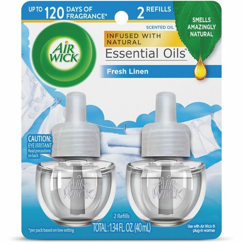 Air Wick Scented Oil Refill, Fresh Linen, 0.7 fl oz, 60 Day, for Warmers, 2/PK
