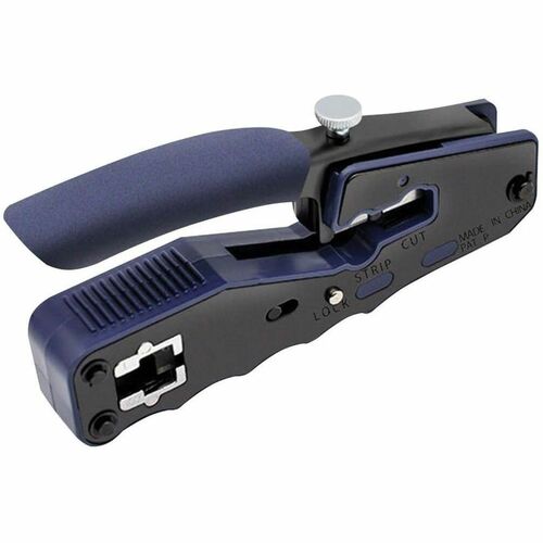 Tripp Lite Crimping Tool with Cable Stripper for Pass-Through RJ45 Plugs - Black, Blue - Non-slip Handle, Secure Grip, Heavy Duty