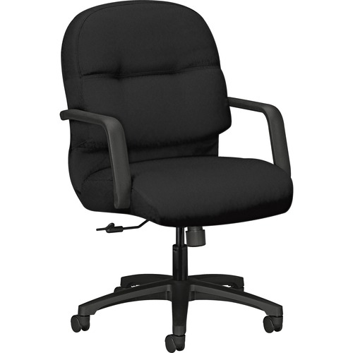 HON Pillow-Soft Chair, Mid-Back, Memory Foam Seat, Black Fabric, 300 lb Capacity, 26.3" W x 28.8" D x 41.8" H