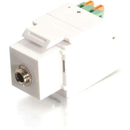 C2G 3.5mm 2-Conductor Keystone Adapter - 1 x Mini-phone Female - White