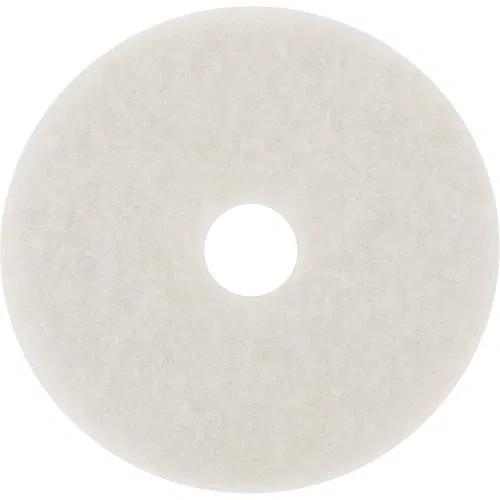 3M Super Polish Pads, Round 27" x 1", White Polyester, Wood Floor Polishing/Buffing, 175-600 rpm, 5/CT
