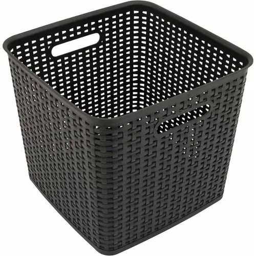 Advantus Storage Bin, Extra Large Weave Plastic, Black, 2 Handles, 2/PK