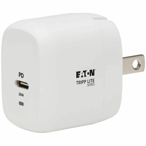 Tripp Lite USB-C Wall Charger Compact 1-Port GaN Technology, 20W PD 3.0 Charging, White - 120 V AC, 230 V AC Input - 5 V DC/3 A, 9 V DC Output - White