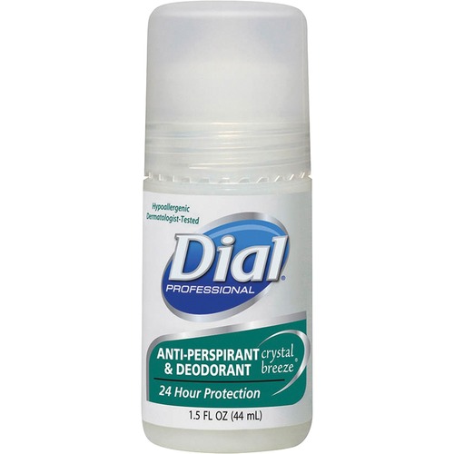 Dial Scented Antiperspirant/Deodorant Roll-On, Travel Size, Clear/White, Hypoallergenic, 24-Hour Odor Control
