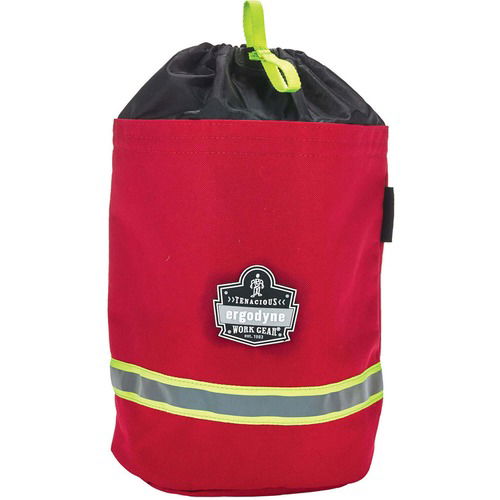 Ergodyne Carrying Case, Arsenal SCBA Mask Bag, 1000D Nylon, Drawstring Closure, Belt Clasp, Reflective Stripe, ID Window, 8.5" x 8.5" x 12", Red