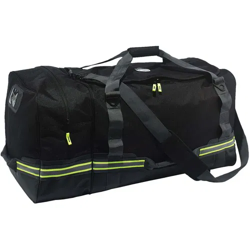 Ergodyne Arsenal Fire and Safety Gear Bag, 1000D Polyester, Tarpaulin Bottom, 31" W x 16" D x 15.5" H, Helmet Pocket, ID Window, Black