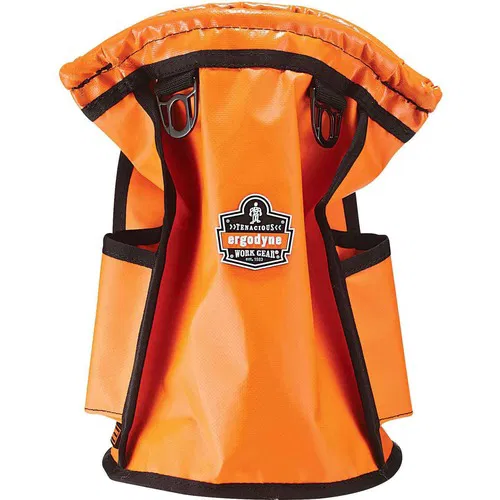 Ergodyne Arsenal Parts Pouch, Waterproof Tarpaulin, Orange, 7.5" x 7.5" x 12", 20 lb Capacity, Self-Closing Trap Door, Nickel-Plated D-Rings