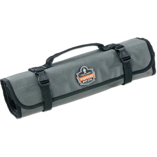 Ergodyne Arsenal Tool Roll-Up Pouch, 25 Pockets, 1680D Ballistic Polyester, Gray, Carry Handle, Buckle Closure, 27" W x 14.5" H