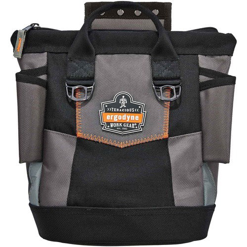 Ergodyne Arsenal Tool Pouch, Top-Loading Zip Closure, Modular Buckle, Fleece Phone Pocket, 6" W x 10" D x 11.5" H, Black, 20 lb Capacity