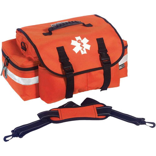 Ergodyne Trauma Bag, Arsenal, Small, 10" W x 16.5" D x 7" H, 600D Polyester, Foam-Padded Sides, Reflective Stripe, Orange