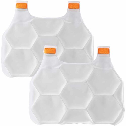 Ergodyne Cooling Vest Charge Pack, Chill-Its, Phase-Change, 4-Hour 64F (18C), Honeycomb Flexible Design, Cotton, Clear/White, 2/Set