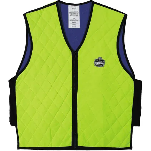 Ergodyne Safety Vest, Chill-Its Evaporative Cooling, 3-Xtra Large, Lime/Black, Polyester/Nylon Mesh, Water-Repellent, Lightweight, Pocket