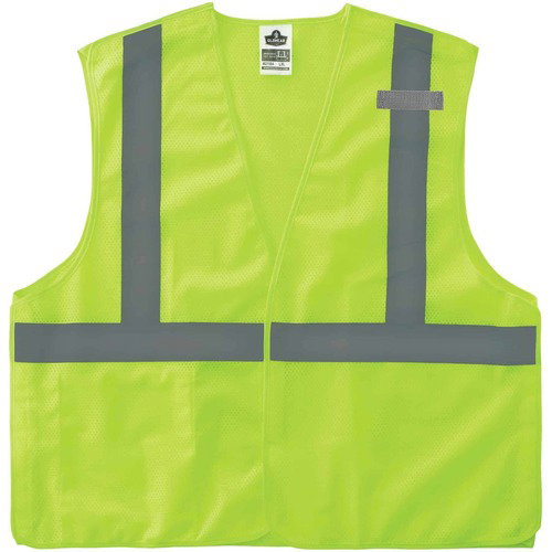 Ergodyne Safety Vest, GloWear, Breakaway, Type R Class 2, Extra Small, Lime Polyester Mesh, 2 in Reflective Tape, Hook and Loop Closure