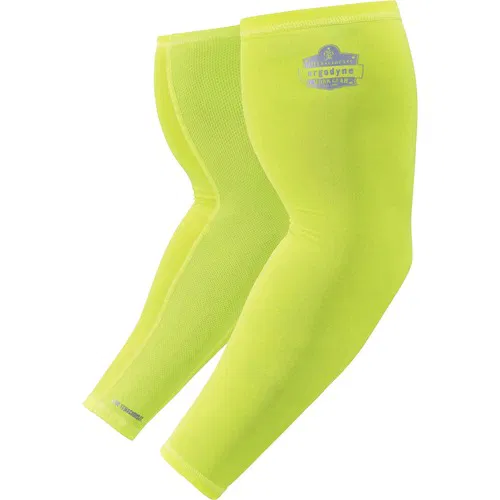 Ergodyne Chill-Its Protective Arm Sleeves, Extra-Extra Large, 16.9" Length, Lime, UPF 50+, Cooling, Moisture-Wicking, Anti-Odor, 2/PK