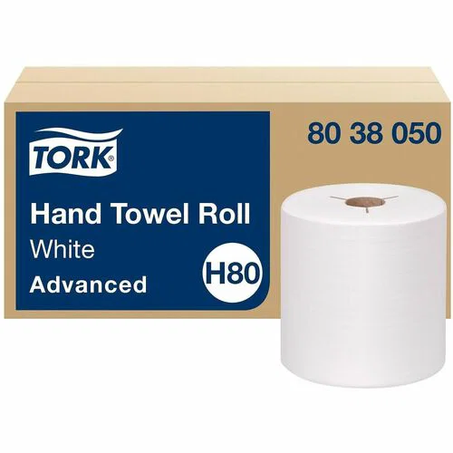 TORK Paper Hand Towel Roll White H80 - 1 Ply - 7.80" Roll Diameter - 1 15/16" Core - White - Fiber - 6 Rolls Per CartonCarton - 1 Carton