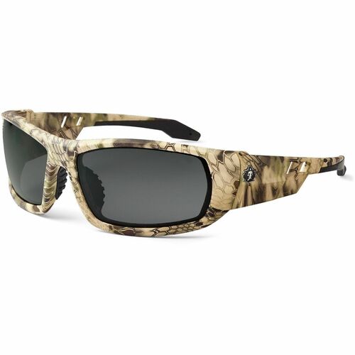 Ergodyne Safety Glasses, Odin, Smoke Lens, Kryptek Highlander Nylon Frame, Anti-Fog, 5.6" W, ANSI Z87.1
