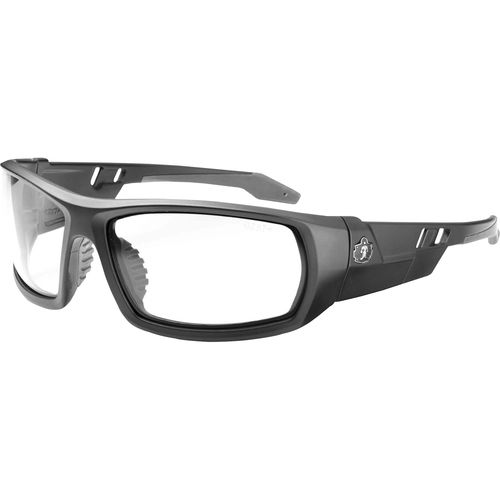 Ergodyne Skullerz Odin AF Safety Glasses, Clear Fog-Off Lens, UVA/UVB/UVC Protection, Matte Black Nylon Frame, Impact Resistant, ANSI Z87.1