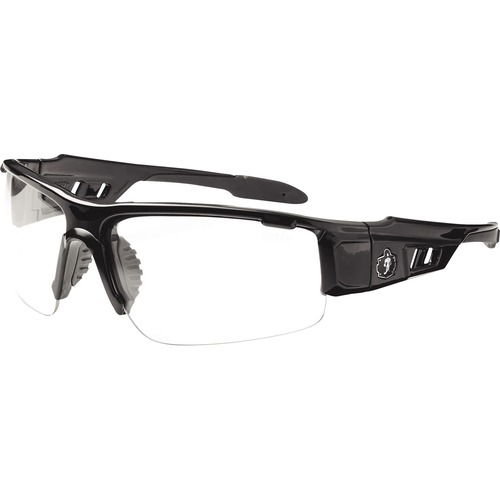 Ergodyne Skullerz Safety Glasses, Clear Fog-Off Lens, Scratch-Resistant, Black Nylon Frame, ANSI Z87.1, UVA/UVB/UVC Protection