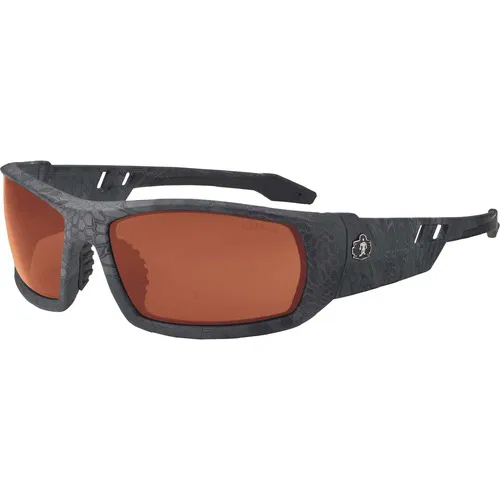 Ergodyne Skullerz Odin Safety Glasses, Polarized Copper Lens, Kryptek Typhon Nylon Frame, Non-Slip Rubber Nose/Temples, ANSI Z87.1