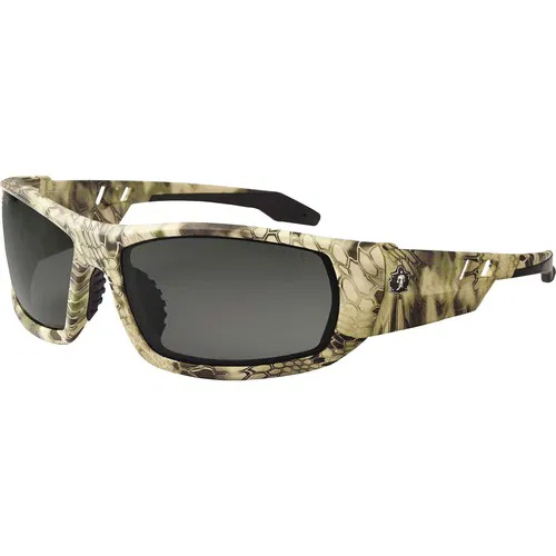 Ergodyne Safety Glasses, Skullerz, Polarized Smoke Lens, Kryptek Highlander Nylon Frame, 5.6" W, ANSI Z87.1+