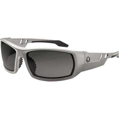 Ergodyne Skullerz Odin Safety Glasses, Polarized Smoke Lens, Matte Gray Nylon Frame, ANSI Z87, Ballistic Impact