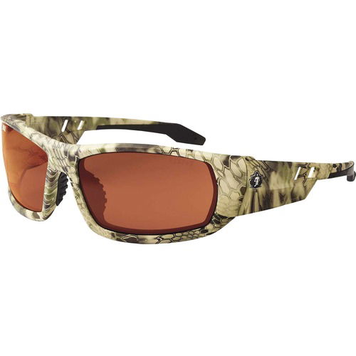 Ergodyne Skullerz Safety Glasses, Polarized Copper Lens, Kryptek Highlander Nylon Frame, Non-Slip Rubber Temples, ANSI Z87.1