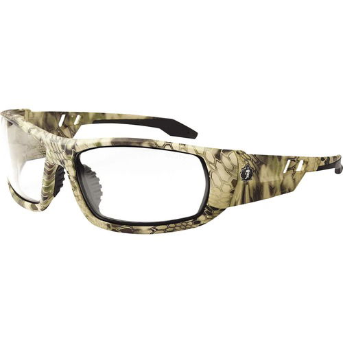 Ergodyne Skullerz Odin Safety Glasses, Kryptek Highlander Nylon Frame, Clear Lens, UVA/UVB/UVC Protection, ANSI Z87