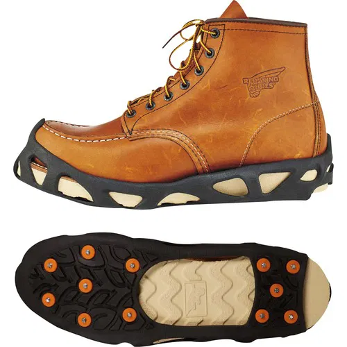 Ergodyne Shoe Cleats, Trex, Step-In, 12-Stud Carbon Steel, Rubber, Black, for Shoes, Boots, 2/Pair